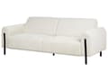 Miniatyrbilde 6 av 11: Sofa Hvit Kordfløyel Stoff Metallben 3 Seter Klassisk Sofa Settee Justerbar Ryggstøtte Stue Moderne