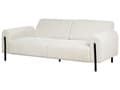 Miniatyrbilde 7 av 11: Sofa Hvit Kordfløyel Stoff Metallben 3 Seter Klassisk Sofa Settee Justerbar Ryggstøtte Stue Moderne