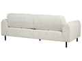 Miniatyrbilde 8 av 11: Sofa Hvit Kordfløyel Stoff Metallben 3 Seter Klassisk Sofa Settee Justerbar Ryggstøtte Stue Moderne