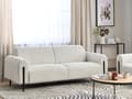 Miniatyrbilde 2 av 11: Sofa Hvit Kordfløyel Stoff Metallben 3 Seter Klassisk Sofa Settee Justerbar Ryggstøtte Stue Moderne