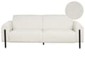 Miniatyrbilde 1 av 11: Sofa Hvit Kordfløyel Stoff Metallben 3 Seter Klassisk Sofa Settee Justerbar Ryggstøtte Stue Moderne