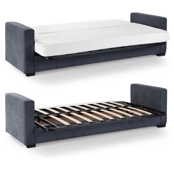 3-sits bäddsoffa - Grå tyg - 17 cm madrass - L223 x D96 x H 103 cm - MEGAN