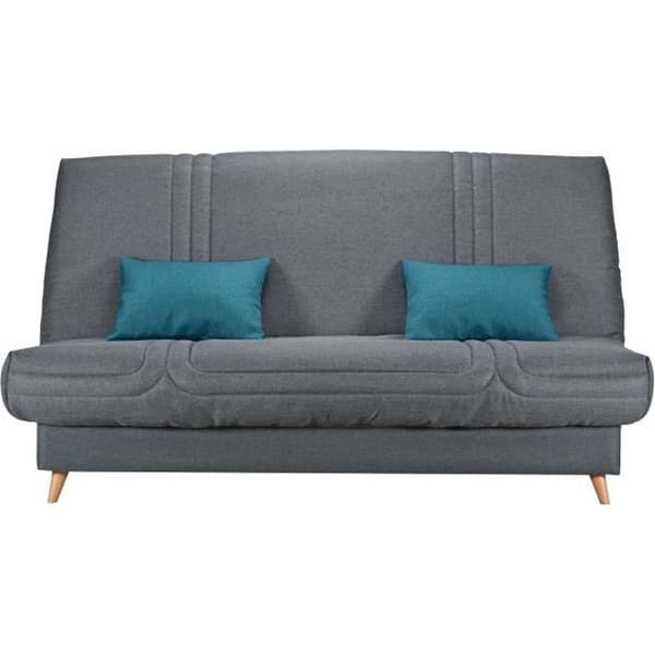 COMFORT BULTEX Clic clac 3 ställen - Antracittyg - Tillverkat i Frankrike - L 192 x D 95 x H 101 - MONA