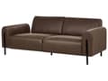 Miniatyrbild 6 av 11: Soffa Mörkbrunt Tyg Metallben 3-sits Lädereffekt Klassisk Soffa Justerbart Ryggstöd Vardagsrum Modern