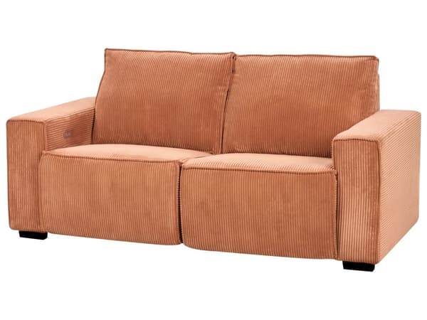 Elektrisk Hvilesofa Oransje Kordfløyel Polstret 3-seters sofa Moderne Design Relax Funksjon