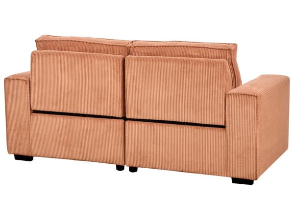 Elektrisk Hvilesofa Oransje Kordfløyel Polstret 3-seters sofa Moderne Design Relax Funksjon