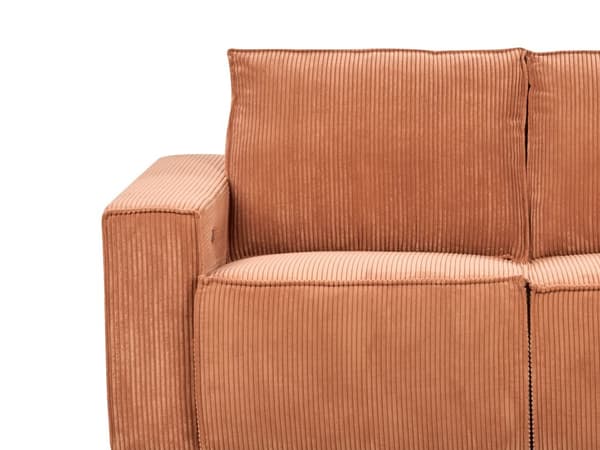 Elektrisk Hvilesofa Oransje Kordfløyel Polstret 3-seters sofa Moderne Design Relax Funksjon