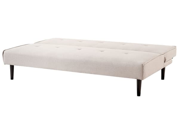 Sovesofa Lysebeige 3-seter Knappet Sete Click Clack