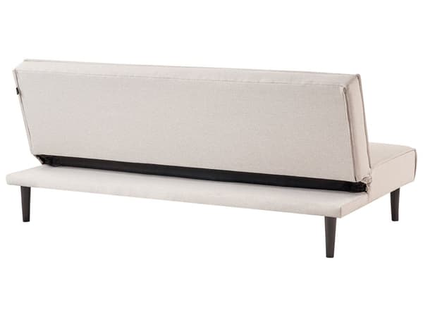 Sovesofa Lysebeige 3-seter Knappet Sete Click Clack