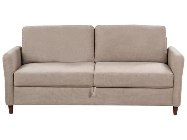 Soffa 3-sits Taupe Tyg Klädsel med Förvaring Kraftigt Stoppad Modern Stil Vardagsrumsmöbler