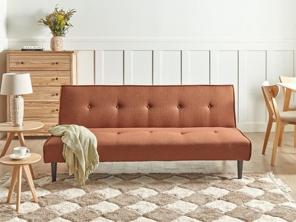 Sovesofa Brun Polyester 3 Personers Moderne Blød Sofa Sofaseng Tre Personers Designsofa til Værelse Stofsofa