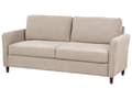 Miniatyrbillede 5 af 11: Sofa Taupe Polyester 3 Personers Tyk Polstret Dyb Blød Stofsofa med Opbevaring til Stuen Vintage Retro Stue Møbel Klassisk