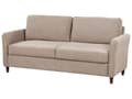 Miniatyrbillede 6 af 11: Sofa Taupe Polyester 3 Personers Tyk Polstret Dyb Blød Stofsofa med Opbevaring til Stuen Vintage Retro Stue Møbel Klassisk