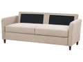 Miniatyrbillede 7 af 11: Sofa Taupe Polyester 3 Personers Tyk Polstret Dyb Blød Stofsofa med Opbevaring til Stuen Vintage Retro Stue Møbel Klassisk