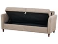 Miniatyrbillede 8 af 11: Sofa Taupe Polyester 3 Personers Tyk Polstret Dyb Blød Stofsofa med Opbevaring til Stuen Vintage Retro Stue Møbel Klassisk