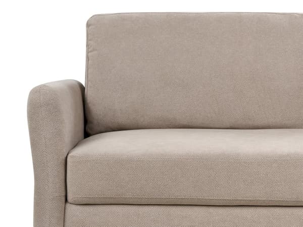 Sofa Taupe Polyester 3 Personers Tyk Polstret Dyb Blød Stofsofa med Opbevaring til Stuen Vintage Retro Stue Møbel Klassisk