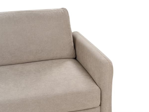 Sofa Taupe Polyester 3 Personers Tyk Polstret Dyb Blød Stofsofa med Opbevaring til Stuen Vintage Retro Stue Møbel Klassisk
