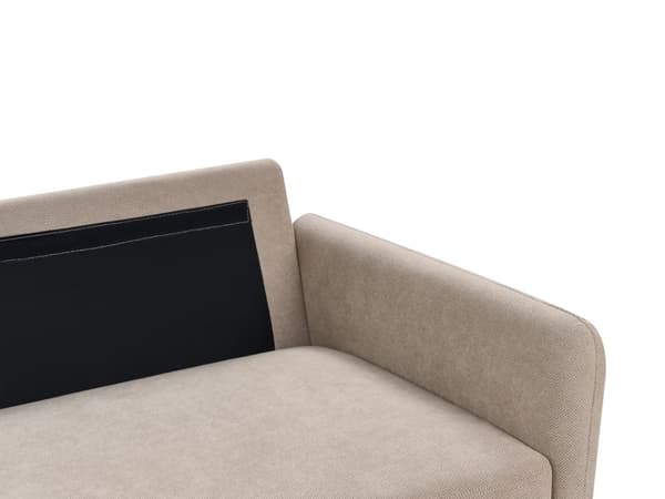 Sofa Taupe Polyester 3 Personers Tyk Polstret Dyb Blød Stofsofa med Opbevaring til Stuen Vintage Retro Stue Møbel Klassisk