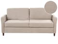 Miniatyrbillede 1 af 11: Sofa Taupe Polyester 3 Personers Tyk Polstret Dyb Blød Stofsofa med Opbevaring til Stuen Vintage Retro Stue Møbel Klassisk
