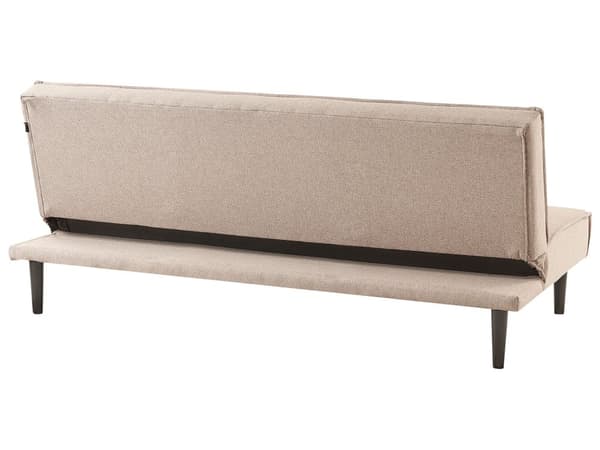 Bäddsoffa Beige Tyg 3-sits med Knappar Utan Armstöd Justerbart Ryggstöd Retro Traditionell Design Vardagsrum Sovrum Gästrum