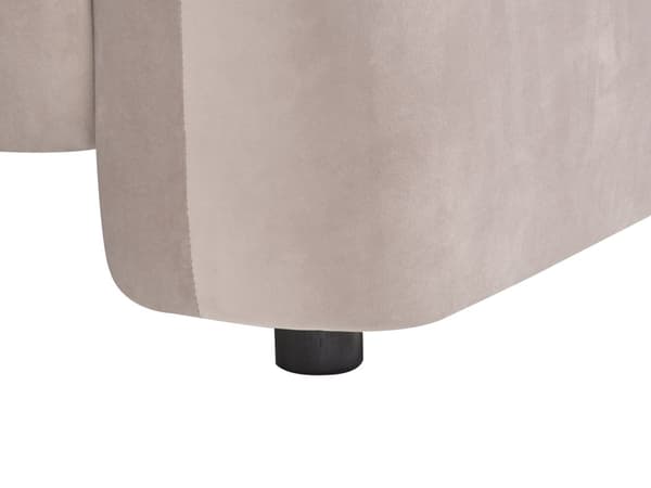 3-seters Sofa Taupe Fløyel Stoff Myk Nubby med Ekstra Kasteputer Retro Glam Art Dekor Stil