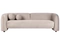 Miniatyrbilde 1 av 11: 3-seters Sofa Taupe Fløyel Stoff Myk Nubby med Ekstra Kasteputer Retro Glam Art Dekor Stil