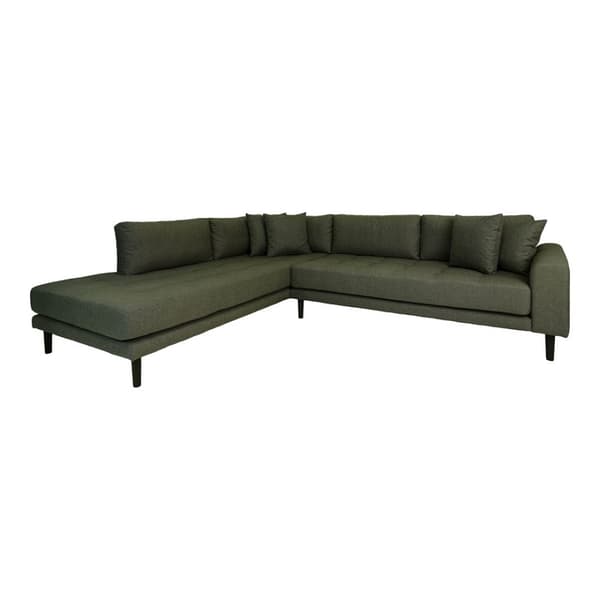 Lido sofa hjørnesofa venstrevent 4 puter grønn.