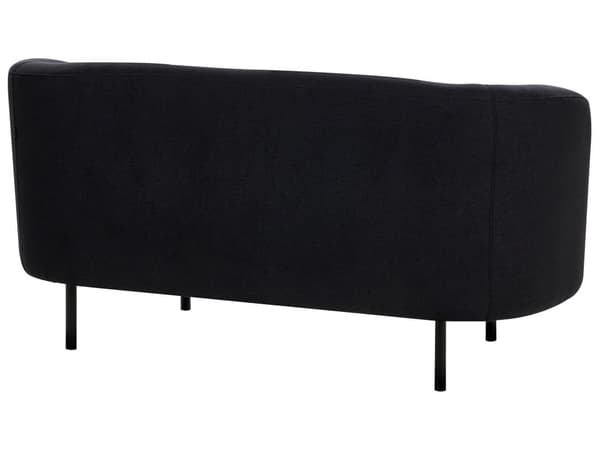 2-seters Sofa Svart Polyester Stoff Myke Svarte Ben Retro Glam Art Dekor Stil