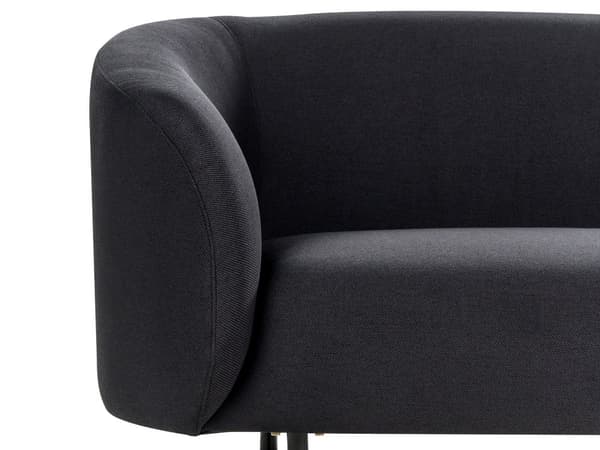 2-seters Sofa Svart Polyester Stoff Myke Svarte Ben Retro Glam Art Dekor Stil