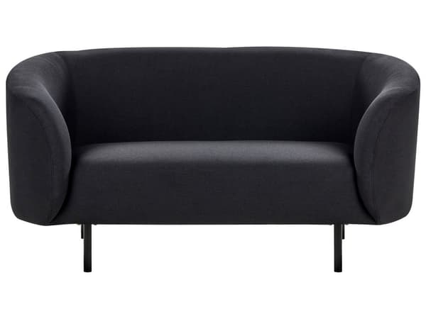 2-seters Sofa Svart Polyester Stoff Myke Svarte Ben Retro Glam Art Dekor Stil