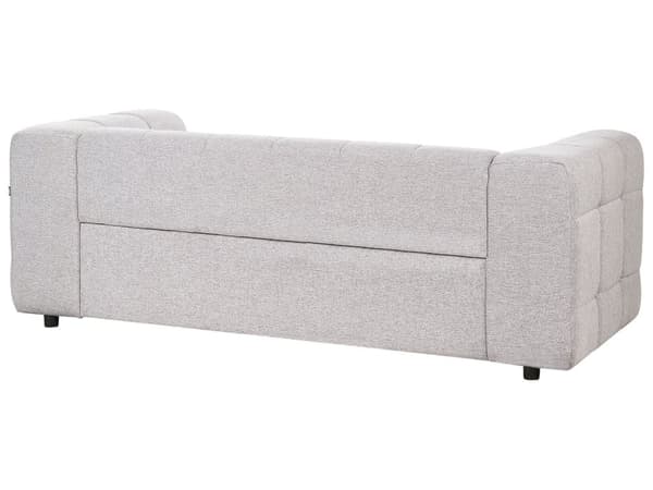 3-seters Sofa Grått Stofftrekk Svarte Ben 3 Seter Tykt Polstret Moderne Stil Stue Møbler