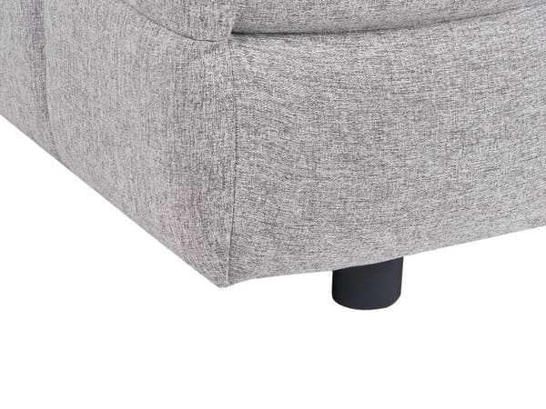 3-seters Sofa Grått Stofftrekk Svarte Ben 3 Seter Tykt Polstret Moderne Stil Stue Møbler