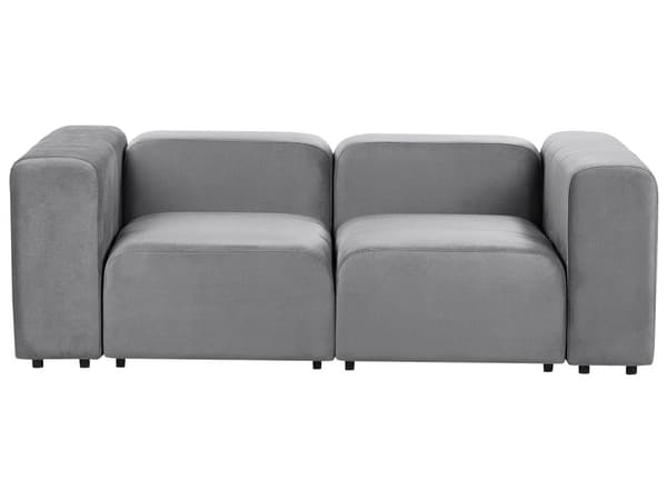 2 seters Modulær Sofa Grå Fløyel Seksjonssofa Sofa Sofa med Svarte Ben Moderne Stue
