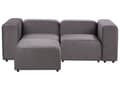 Miniatyrbilde 1 av 11: 2 seters Modulær Sofa med Ottoman Mørkegrå Fløyel Seksjonssofa Sofa med Svarte Ben Moderne Stue