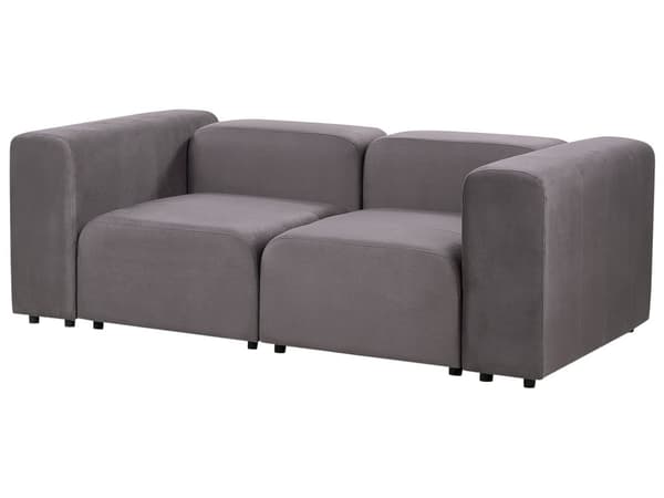 2 seters Modulær Sofa Mørkegrå Fløyel Seksjonssofa Sofa Sofa med Svarte Ben Moderne Stue