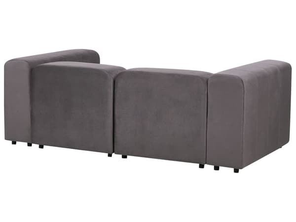 2 seters Modulær Sofa Mørkegrå Fløyel Seksjonssofa Sofa Sofa med Svarte Ben Moderne Stue