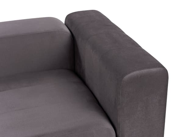 2 seters Modulær Sofa Mørkegrå Fløyel Seksjonssofa Sofa Sofa med Svarte Ben Moderne Stue
