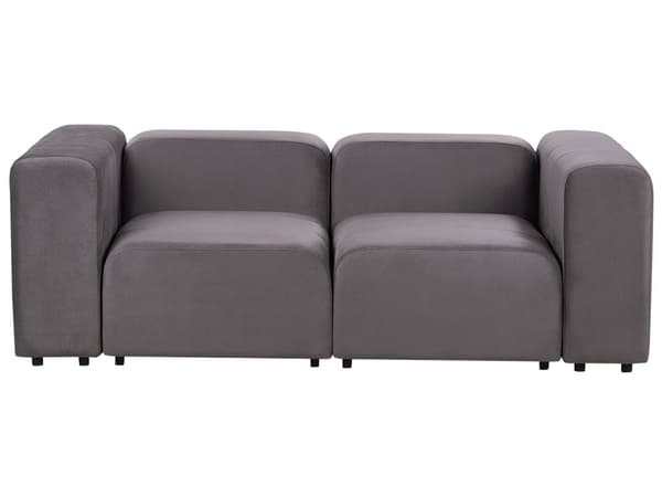2 seters Modulær Sofa Mørkegrå Fløyel Seksjonssofa Sofa Sofa med Svarte Ben Moderne Stue