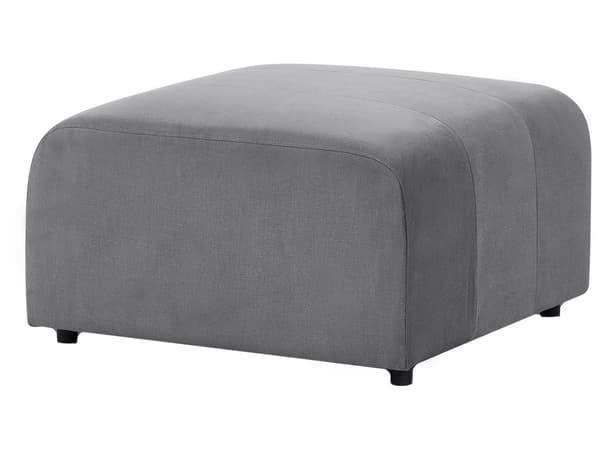2 seters Modulær Sofa med Ottoman Grå Fløyel Seksjonssofa Sofa med Svarte Ben Moderne Stue