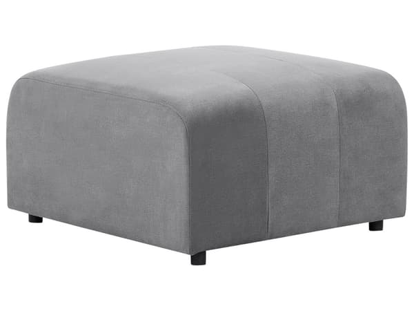 2 seters Modulær Sofa med Ottoman Grå Fløyel Seksjonssofa Sofa med Svarte Ben Moderne Stue