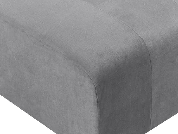 2 seters Modulær Sofa med Ottoman Grå Fløyel Seksjonssofa Sofa med Svarte Ben Moderne Stue