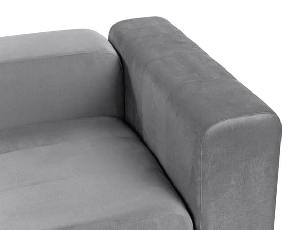 Soffa 2-sits Modulär Grå Sammet Sektionssoffa med Svarta Ben Modernt Vardagsrum