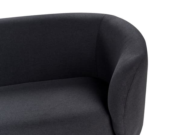 Sohva musta kangas verhoiltu rautajalat kolmelle kaareva perinteinen glamour tyyli