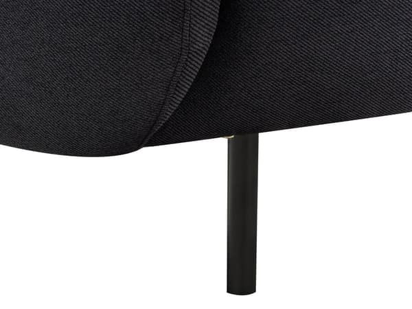 Sohva musta kangas verhoiltu rautajalat kolmelle kaareva perinteinen glamour tyyli
