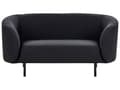 Miniatyrbillede 1 af 10: Sofa Sort Polyester 2 Personers Tyk Polstret Dyb Blød Stofsofa til Stuen Moderne Inspiration Stue Møbel Klassisk