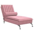 Miniatyrbild 1 av 6: vidaXL Massageschäslong med bolster rosa sammet
