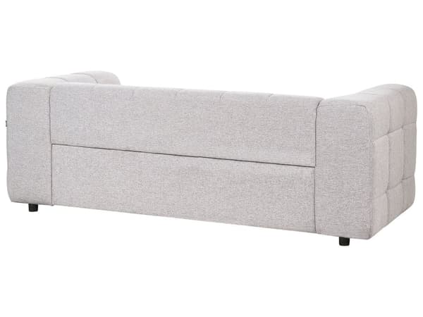 Sofa Lysegrå Polyester 3 Personers Tyk Polstret Dyb Blød Stofsofa til Stuen Moderne Inspiration Stue Møbel Klassisk