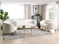 Miniatyrbillede 4 af 11: Sofa Hvid Boucle 3 Personers Tyk Polstret Dyb Blød Stofsofa til Stuen Moderne Inspiration Stue Møbel Klassisk
