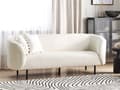 Miniatyrbillede 2 af 11: Sofa Hvid Boucle 3 Personers Tyk Polstret Dyb Blød Stofsofa til Stuen Moderne Inspiration Stue Møbel Klassisk