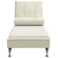 Miniatyrbild 4 av 10: vidaXL Massageschäslong med bolster gräddvit sammet